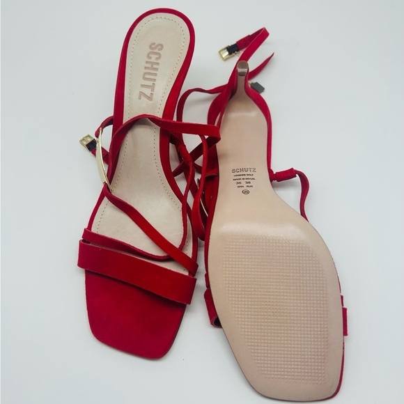 Schultz women shoes, Red Suede upper, leather lining and sole - Picture 4 of 6